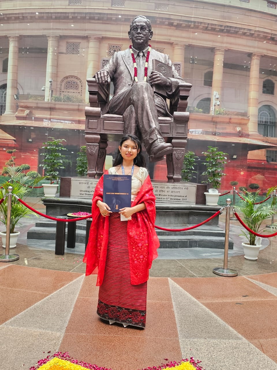 Pritie Kshetrimayum receiving Dr. Ambedkar National Merit Award
